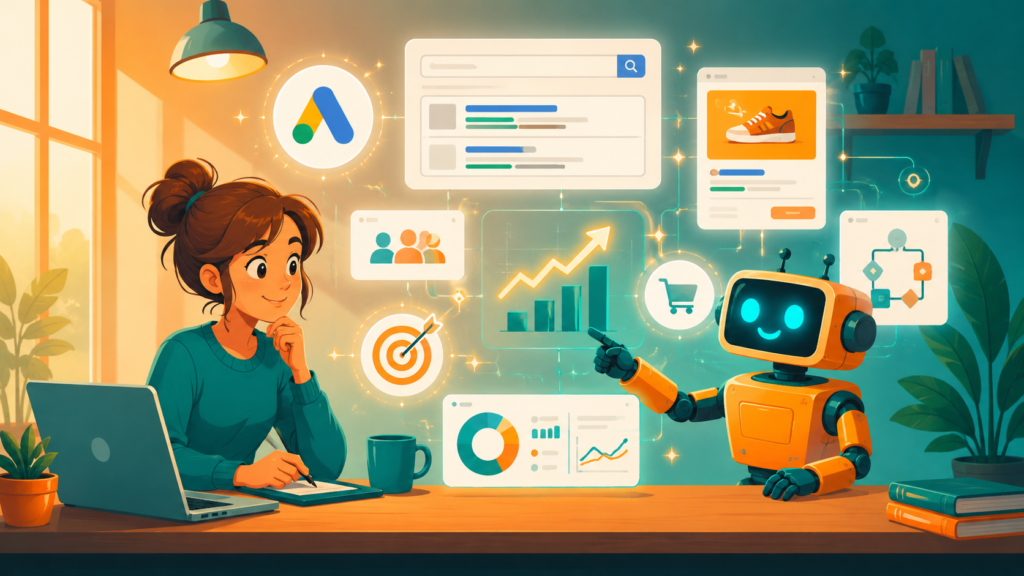 AI Max en Google Ads para negocios publicidad digital campañas de búsqueda inteligencia artificial conversiones y landing pages