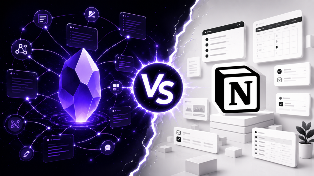 Obsidian vs Notion comparando productividad segundo cerebro notas Markdown bases de datos e inteligencia artificial